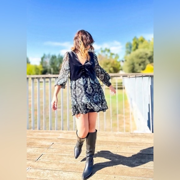 NWT Zara printed dress with vest size Medium - Picture 9 of 16